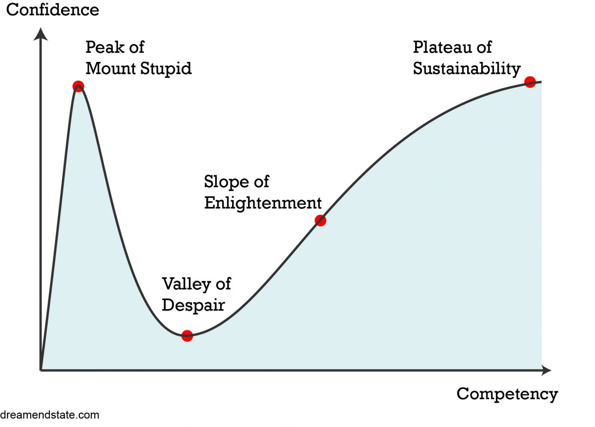 Dunning-Kruger effect: Are you pickaxing to the plateau or plummeting past the peak?